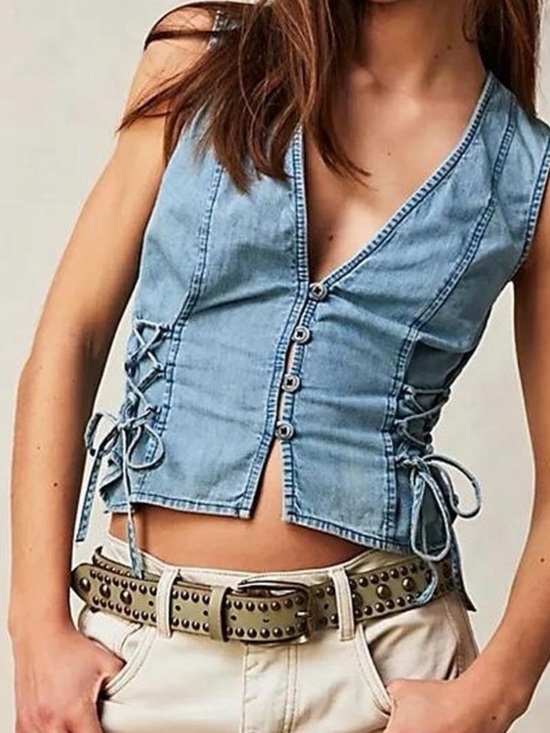 Free People Tops - Free People Lala Lace up vest